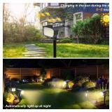 WENATY Solar Spot Lights Outdoor Waterproof IP65, 12 Pack Landscape Spotlights with 46 LEDs, 3 Modes Auto On/Off Solar Powered Flood Lights for Outside Pathway, Yard, Garden, Walkway (Warm White)