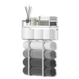 Towel Racks for Bathroom, Bathroom Shelf Over Toilet,Floating Shelves with Towel Rack Paper Holder Storage Basket,Floating Shelves for Wall Decor,Silver