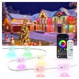 Permanent Outdoor Lights for House, 200ft Smart RGB LED Outdoor Christmas Lights with App/Remote Control, IP67 Waterproof Lighting with Multi Scene Modes for Daily, Party, Holiday, Garden Decor