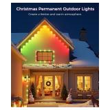 Permanent Outdoor Lights for House, 200ft Smart RGB LED Outdoor Christmas Lights with App/Remote Control, IP67 Waterproof Lighting with Multi Scene Modes for Daily, Party, Holiday, Garden Decor