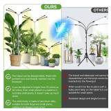 Yiyehu Grow Lights for Indoor Plants Full Spectrum,15-62 Inches Height Adjustable Dsektop and Standing Plant Growing Lamps with Detachable Tripod Stand, Auto On/Off Timer (Full Spectrum, Four Heads)