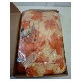 Boao 6 Pack 72 x 30 Inch Plastic Thanksgiving Tablecloth, Maple Leaf Rectangular Waterproof Elastic Fitted Table Covers with Double Sided Tape for Autumn Harvest Fall Thanksgiving Picnic Outdoor