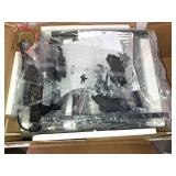 Furologee Nightstands Set of 2, End Tables with Charging Station and LED Lights, Black Night Stands with 2 Fabric Drawers, Bedside Tables Set of 2 for Living Room/Bedroom,Black Oak