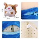 Active Moving Pet Plush Toy, Interactive Dog Toys Pet Bouncing Balls, USB Rechargeable Interactive Washable Cartoon Pig Plush Sound Electronic Dog Toy, Small Cute Squeaky Pig Dog Toy (Hamster)