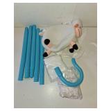 TUVWYSZ Adult Shepherdess Costume Set with Bonnet White Stockings With Blue Bow Plush Sheep Bag Shepherd