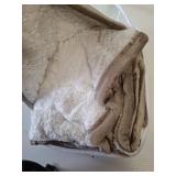 Cozorbt Heat Blanket 50x60 Throw,Soft Flannel & Sherpa Reversible Electric Blanket with 10 Heat Settings,12 Timer Setting and 3 Hours Auto-Shut Off,ETL Certified Machine Washable,Light Brown