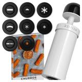 Churrera Churro Maker Machine - Free Recipe eBook Included - 8 Interchangeable Discs - Churros Maker Machine - Cookie Machine