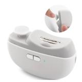 Electric Nail Clipper for Senior and Baby - 3in1 Baby Nail Trimmer Electric for Finger, Automatic Electric Nail Clipper with Polishing, Gift for Adult White