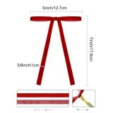 SIMISI RIBBON 24Pcs Red Christmas Velvet Ribbon Bows Decorations Xmas Ornaments Vintage Decor for Tree, Wreath, Garland (3/8