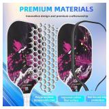 Pickleball Paddles Set of 2, USAPA Approved Fiberglass Surface Pickleball Sets PP Honeycomb Core Pickle Ball Rackets, Lightweight Paddles for Men Women,