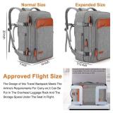 BAGPARKK Travel Laptop Backpack,42L Carry on Luggage, Flight Approved Expandable Backpack,Business Anti Theft Weekender Bags for Women Men, Water Resistant Expandable Backpacks With 4 Packing Cubes