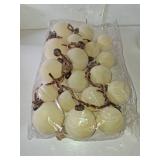 Foilswirl 18 Pcs Velvet Christmas Balls Bulk 3.15, 2.76, 2.36 Inch, Flocked Xmas Tree Ball Ornaments Plastic Velvet Christmas Ornaments Xmas Tree Hanging Decoration(Cream White)