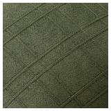 MIULEE Decorative Linen Check Throw Pillow Covers Neutral Farmhouse Vintage Christmas Pillow Covers 20x20 Set of 2 Boho Modern Home Decor for Sofa Couch Bedroom Cushion Dark Olive Green