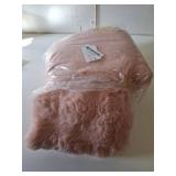 tianxinbaobei Faux Fur Sofa Cover, Rabbit Plush Couch Cover, Non-Slip Couch Covers Washable, Cosy Plush Sofa Slipcover, Furniture Protector for L Shaped(1pc/ Pink /36\"x63\")