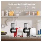 VVAKAM Electric Cheese Grater,300W DC Motor Salad Maker,Electric Slicer Shredder with 5 Different Shapes of Blades,Electric Vegetable Cutter for Potato,Carrot,Black