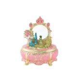 QIFU Elegant Pink Dressing Table Style Enamel Jewelry Trinket Box, Unique Gift for Family