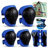 LANNEY Kids Knee Pads and Elbow Pads Set for 3-13 Years, Kids Toddler 3 in 1 Protective Gear Set with Wrist Guards for Skateboard, Scooter, Cycling, Riding Sports, Gift for Youth Boys Girls