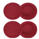 uxcell 4 Pack Stool Covers Round, 16-20 Inch Bar Stool Covers Washable Dustproof Slipcover Seat Cushion with Elastic for Bar Kitchen Living Room Decor, Wine Red