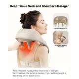 Snailax Cordless Neck Massager with Heat, Shiatsu Neck and Shoulder Massager for Deep Tissue, Kneading Back Massage Pillow for Leg, Body, 2 Heating Levels, Gifts for Men Women