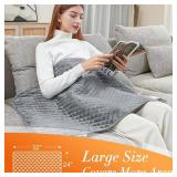 King Size Heating Pad for Back Pain 32\"x24\" Extra Large Electric Heating Pad for Period Cramps Relief & Body Neck Shoulder Auto Shut Off Heat Pad Temperature Settings Machine Washable Gray