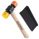 LOZAGU 12oz Mallet Hammer with Tapping Block, Double-Face Nylon & Plastic hammer, Soft Face Hammer