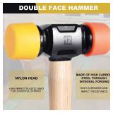 LOZAGU 12oz Mallet Hammer with Tapping Block, Double-Face Nylon & Plastic hammer, Soft Face Hammer