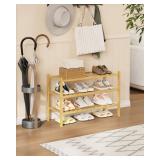 Kitsure Bamboo Wooden Shoe Rack for Closet - Stackable Shoe Organizer with Modular Structure, Space-Saving Shoe Shelf for Entryway, Living Room, Bedroom, 26.8\" x 11\" x 18.9\", Natural