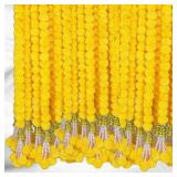 Krati Exports 5 Pc 5 feet Long Marigold Garland for Decoration Long Strands Artificial Marigold Flowers | Indian DÃ©cor for Pooja | Wedding | Christmas | Diwali Decor (Yellow)