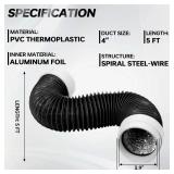 MOPHA Dryer Vent Hose 4 Inch, 5FT Heavy Duty 6-Layer Flexible Aluminum Dryer Duct with Rubber Seal Connectors, Heat Resistant Insulated Dryer Exhaust Hose for Tight Spaces, Easy-Install Dryer Vent Kit