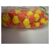 DIYANA IMPEX Marigold Garland for Decoration 5 Pcs of 5 feet Long Strands Artificial Marigold Flowers with Bell, Indian DÃ©cor for Pooja/Diwali Decorations/Christmas (Orange + Yellow)