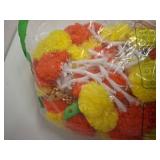 DIYANA IMPEX Marigold Garland for Decoration 5 Pcs of 5 feet Long Strands Artificial Marigold Flowers with Bell, Indian DÃ©cor for Pooja/Diwali Decorations/Christmas (Orange + Yellow)