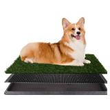 Artificial Grass Puppy Pee Pad for Dogs and Small Pets - 20x25 Reusable 3-Layer Potty Training Pad with Tray - Dog House and Pet Supplies by PETMAKER