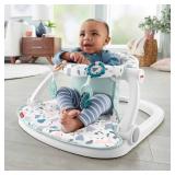 Fisher-Price Portable Baby Chair Sit-Me-Up Floor Seat With Developmental Toys & Machine Washable Seat Pad, Pacific Pebble