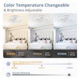LEDIARY 20" Modern Ceiling Fans with Lights and Remote, Dimmable Low Profile Ceiling Fan, Flush Mount Ceiling Fan, Stepless Color Temperature Change and 6 Speeds - White