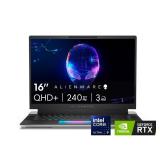 Alienware X16 R2 Gaming Laptop - 16-inch QHD+ 240Hz 3ms Display, Intel Core Ultra 9-185H, 32GB LPDDR5X RAM, 1TB SSD, NVIDIA GeForce RTX 4080 12GB GDDR6, Windows 11 Home, Onsite Service - Lunar Silver 