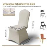 Trlyc 30 Pcs Spandex Chair Covers for Dining Chairs Stretch Polyester Dining Chairs Slipcovers for Wedding Party Decor Banquet Flat-Front Chair Cover (Ivory)