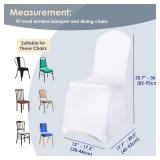 Craft And Party 10 Pack White Spandex Chair Covers - Stretch Polyester Slipcovers for Wedding, Banquet, Party & Dining Chairs - Flat Front Design, Universal Fit