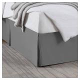 Nestl Grey Full Bed Skirt - Full Size Bed Skirt 14 Inch Drop - Brushed Microfiber Bed Skirts - Hotel Quality Pleated Bed Skirt - Shrinkage & Fade Resistant