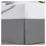 Nestl Grey Full Bed Skirt - Full Size Bed Skirt 14 Inch Drop - Brushed Microfiber Bed Skirts - Hotel Quality Pleated Bed Skirt - Shrinkage & Fade Resistant
