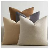 JUSPURBET 18x18 Throw Pillow Covers Set of 4 Linen Decorative Pillow Covers for Couch Sofa Bed Soft Cushion Covers Cases with Invisible Zipper for Living Room Home Decor,Linen Dark Gray