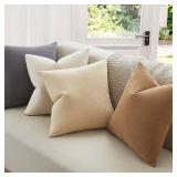 JUSPURBET 18x18 Throw Pillow Covers Set of 4 Linen Decorative Pillow Covers for Couch Sofa Bed Soft Cushion Covers Cases with Invisible Zipper for Living Room Home Decor,Linen Dark Gray