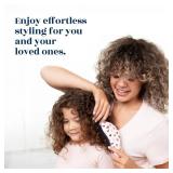 Crave Naturals Glide Thru Detangling Hair Brush for Adults and Kids - Detangler Hairbrush for Curly or Straight, Wet or Dry Hair - Gentle on Tangles Comb - Purple and Pink Hearts (Pack of 2)