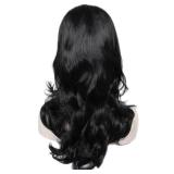 Linfairy Long Wavy Black Wig Big Bouffant Beehive Wigs for Women fits 50s 80s Costume