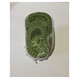 RESARE Christmas Waffle Bath Mat for Bathroom, Super Absorbent Bathroom Rugs Non Slip Machine Washable, Ultra Soft Quick Dry Boho Bath Rugs with Tassels for Floor, Bordered Design, 17"x24" Green