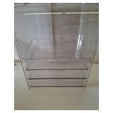 GearFusion 3 Tier Clear Cosmetic Organizer, Makeup Display Case with Lid & Drawers, Countertop Dresser Vanity Storage Box, Beauty Holder for Skincare Lipstick Brush