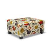 TOPHMDECOR Ottoman Cover Rectangle Printed,Stretch Slipcover for Rectangular Footstool,Soft Fabric with Non-Slip Elastic Bottom,Decorative Furniture Protector for Living Room,Large,Flower B