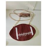 Football Crossbody Bag for Women Beaded Game Day Purse for Football Mom Fans Gifts Outfits Accessories Party Favors (Style E)