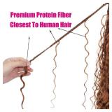 Boho Crochet Braids Pure Protein Fiber Close to Human Hair 18 Inch Goddess Box Braids with Soft Curls Bohemian Braids Crochet Hair for Black Women (18Inch #30)