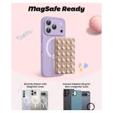 amBand Magnetic Suction Phone Mount Trendy Stocking Stuffers for Men Women Dad Mom Adults, Removable Brown Octo Cup Buddy Sticky Holder for Hands-Free Selfie/Video, Milk Tea