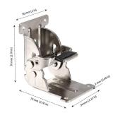 MANCHAP 4 PCS Folding Leg Hinge Bracket, 0-90-180 Degree Foldable Support Bracket Self-Locking Hinge with Screws, Lock Extension Support for Table Leg, Bed Leg, Workbench, Silver